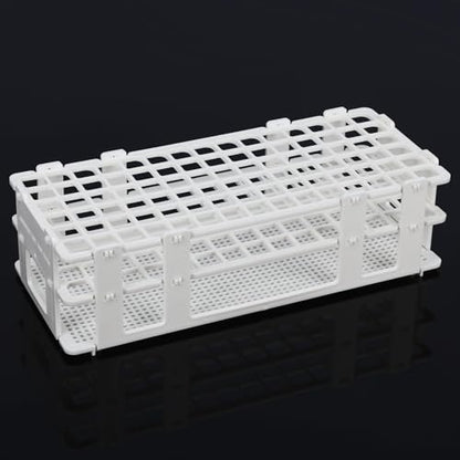 stonylab Test Tube Rack, 0.51 in 90-Place White Plastic Holder Stand Rack, 3-Tier Design and Detachable, for Laboratory Use - size: 13 mm