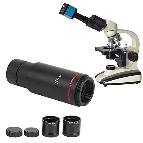 Garosa Microscope Adapter 0.5X C Mount Lens Adapter Microscope Camera Adapter 0.5X Times C Mount Compatible with CCD Interface Shrink Lens Microscope Lenses