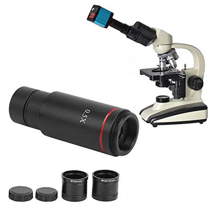 Garosa Microscope Adapter 0.5X C Mount Lens Adapter Microscope Camera Adapter 0.5X Times C Mount Compatible with CCD Interface Shrink Lens Microscope Lenses