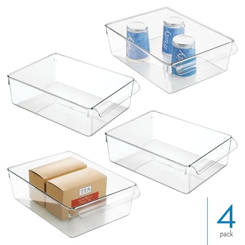 iDesign Fridge Storage Bin with Handle, Set of 4, Clear - style: Pack of 4