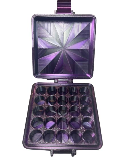 3D Printed Vial Case for 3ml Vials, Snap-Close Design, Multiple Size Options, Travel and Storage Organizer (Black/Purple, 25) - color: Black/Purple, size: 25