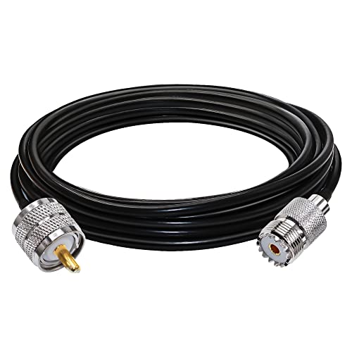 TUOLNK RG58 PL259 SO239 Cable 16.4ft(5M) UHF Male to Female Jumper 1PCS - size: 16.4ft