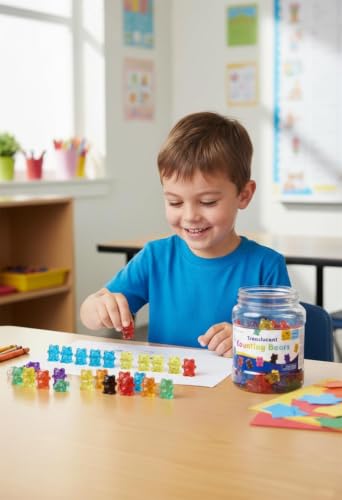 100 Pcs Translucent Counting Bears - Light Table Manipulatives