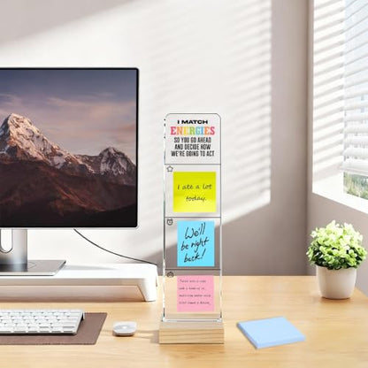 HTBIG I Match Energies Quote Monitor Memo Board with Removable Wooden Base - color: Energies