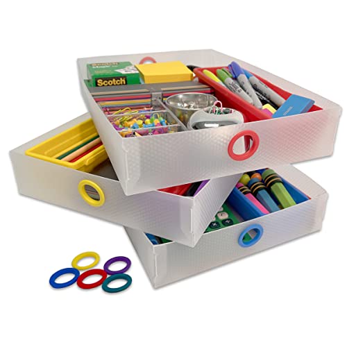 Ultimate Office TierDrop Supply Drawers, 9w x 12d x 2.25h, Set of 3, Clear - size: Supply Drawers (Set of 3)