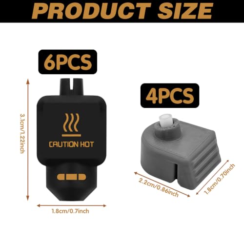 4pcs Feed Inlet Protectors & 6pcs Silicone Socks for Bambu Lab P2s, High Temperature Hotend Cover for P2s Accessories, Nozzle Protective Sleeve for 3D Printer, Black Enclosure Parts