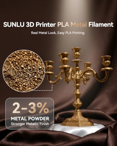 SUNLU 2KG Metal PLA Filament 1.75mm, Azurite & Brass Gold - color: Metallic Blue+brass Gold