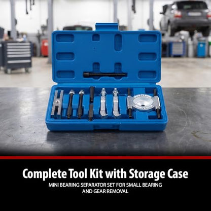 DOTCOM Mini Bearing Puller Separator Set 9-Piece 30-50mm Gear Pulley Removal Tool 45 Steel
