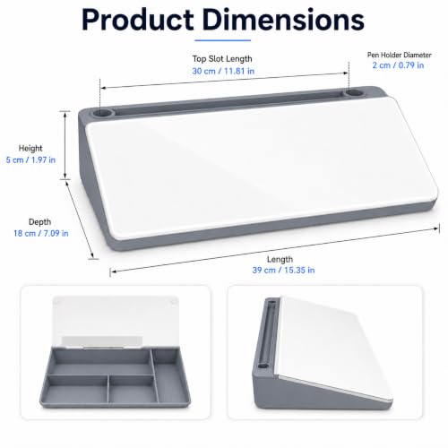 Glass Desktop Whiteboard,Dry Erase Board Buddy Keyboard Stand - color: Grey