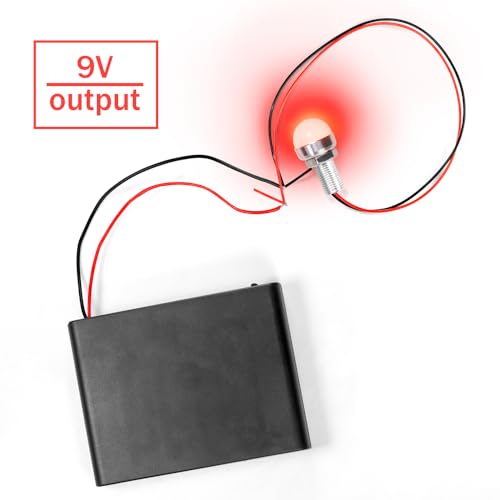 2PCS 9V (6 x 1.5V) 6AA Battery Holder Enclosures with Wire Leads and On/Off Switch Lid 9 Volt Battery Case with Hook Verclo and Solder Seal Wire Connectors