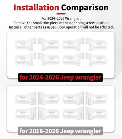 JWWY Complete Exterior Cover Trim Kit for 2018–2026 Jeep Wrangler JL JLU, Full Coverage Door Handle Hood Hinge Hood Latch Side Air Vent Rear Tailgate Window Hinge Covers, 43PCS White - color: White