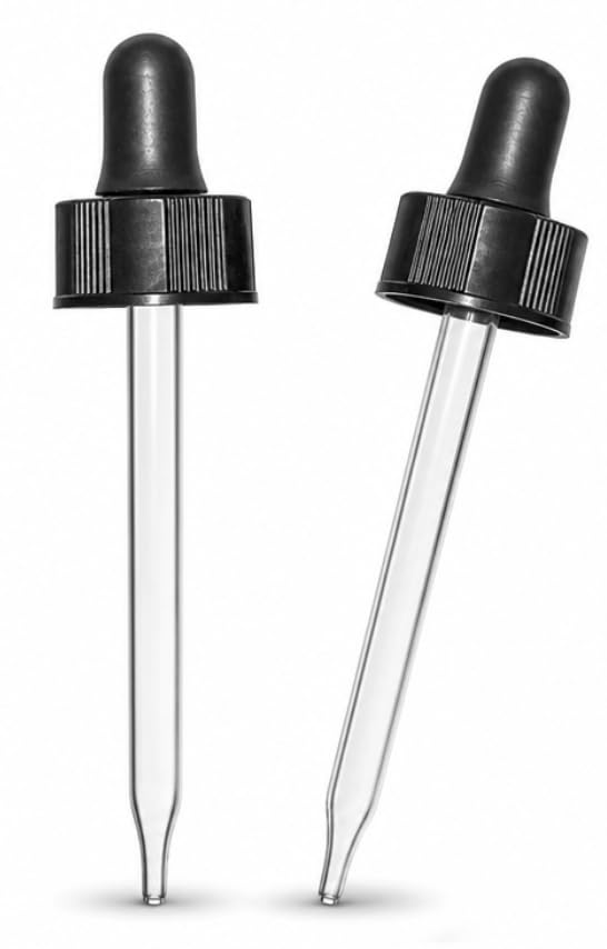 20/400 Black Bulb Glass Droppers with Rubber Bulb Made in USA Pack of 1700 - size: 20/400 ( 7 mm x 89 mm), 1700 Caps per Case