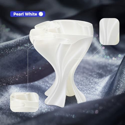 3D Printer Filament, PLA Filament High-Gloss Silk Pearl White, 1.75mm 3D Priting Filament Smooth, Odorless, Premium Vacuum Sealed, Perfect Printing for Crafts & DIY, Ideal for Home & Office, 1kg Spool - color: Silk Pearl White