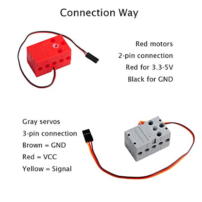 2kg Motor 360 Degree Continuous Rotation Programmable Geekservo Dual Output Shaft Compatible with Standard Building Blocks for Arduino Microbit Raspberry Pi（Pack of 4 - style: Red Motor（4pcs）