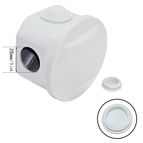 LeMotech Junction Box, ABS Plastic IP55 Water Resistant and Dustproof, Universal Electrical Enclosure, Outdoor and Indoor Project Box D3.1 x H2.4 inch (D80 x H60 mm) - size: D3.1" x H2" (1pc)
