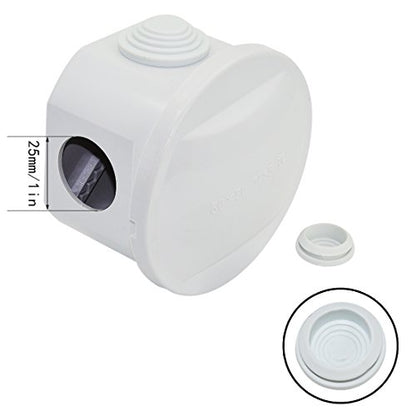 LeMotech Junction Box, ABS Plastic IP55 Water Resistant and Dustproof, Universal Electrical Enclosure, Outdoor and Indoor Project Box D3.1 x H2.4 inch (D80 x H60 mm) - size: D3.1" x H2" (1pc)