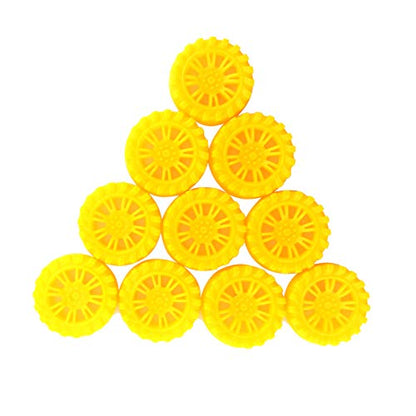 EUDAX 30mmx8mm Plastic Roll 2mm Dia Shaft Toys Wheel and 2mmx100mm STEM Shaft Round Rod Axles for DIY Toy RC Car Truck Boat Helicopter Model Part (Yellow, 100pcs) - color: Yellow, size: 100pcs