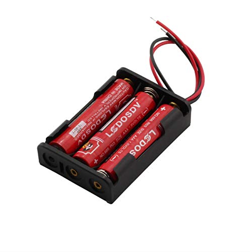 6 Pieces 3 Slots x 1.5V AAA Battery Case Holder Battery Spring Clip Storage Box with 6 inches Wire Leads - size: 6 x 3 Slots AAA without Switch