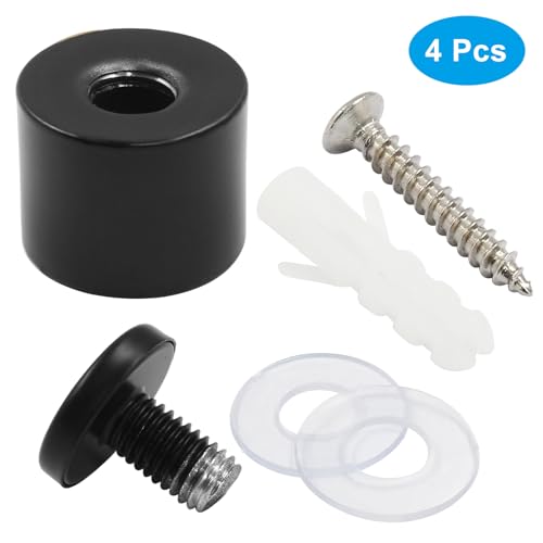 1" x 1" Sign Standoff Screws, Acrylic Black, 4 Pcs - color: Black, size: 1" x 1",4 Pcs