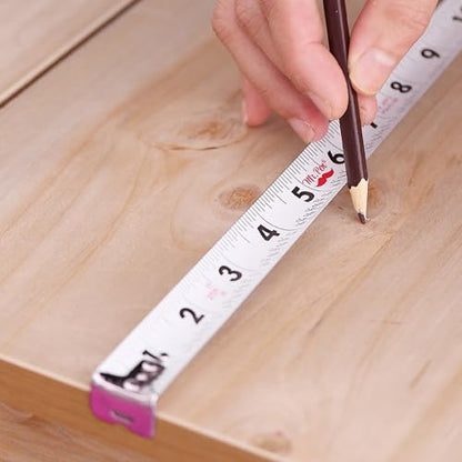 Mr. Pen- Retractable Tape Measure 25 ft, Pink, Easy Read - color: Pink, size: 1 pcs
