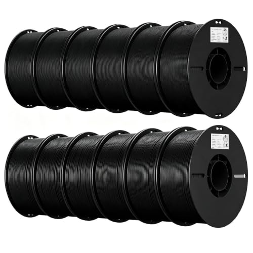 Creality PLA 3D Printer Filament, Black, 12-Pack, 12KG Total - color: Black*12 Pla, size: 12kg