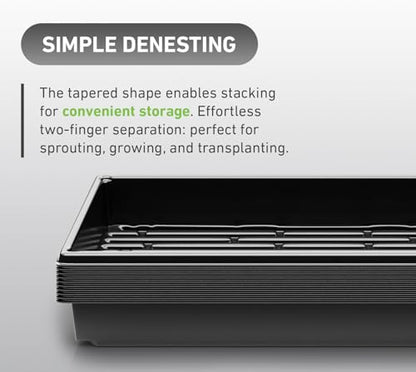 10x20 Inch Black Plastic 5 Pack Plant Propagation Tray - No Holes - color: Black, size: 5-Pack