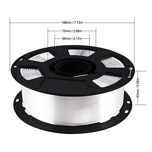 Silk Pearlescent Shiny Pearl White PLA Filament, 1kg 2.2lbs 1.75mm 3D Printing Material, Widely Support for FDM 3D Printer, Pack with Extra Filament Sample by BBLIFE - color: White