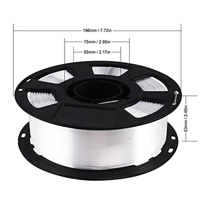 Silk Pearlescent Shiny Pearl White PLA Filament, 1kg 2.2lbs 1.75mm 3D Printing Material, Widely Support for FDM 3D Printer, Pack with Extra Filament Sample by BBLIFE - color: White