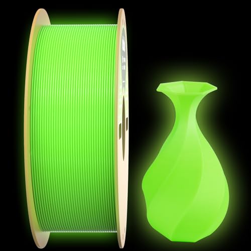 PLA+ 3D Printer Filament Luminous Green, 1.75mm No Tangle, Net Weight 2.2lbs Spool (1kg, PLA Pro Plus, Green with Glow in the Dark Effect - color: Pla 1kg-green With Luminous Effect