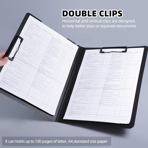 FRETONBA Clipboard Folder, 5 Pack A4 Foldable Black - style: 5Pack- Black