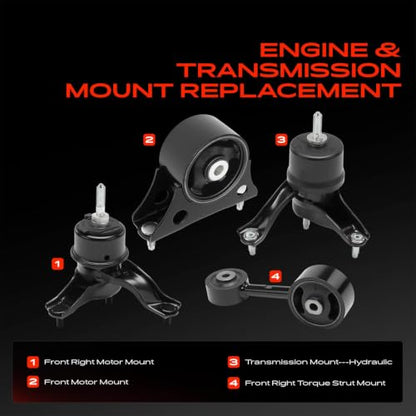 A-Premium Engine Motor and Transmission Mount Kit, with Torque Strut Mount