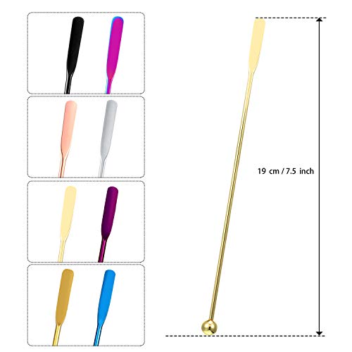 Boao 8 Pcs 7.5 Inch Stainless Steel Coffee Beverage Stirrers, Multicolor
