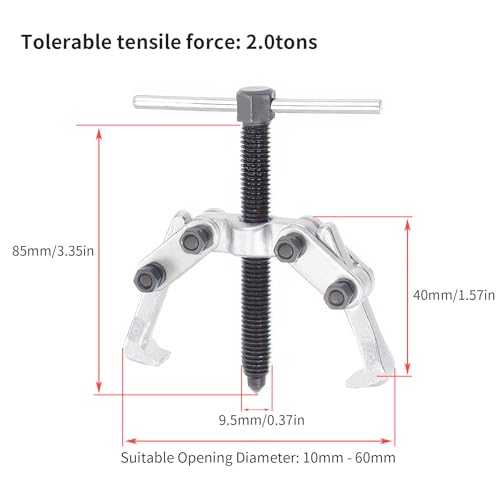 2 Jaw 2.25in/60mm Universal Bearing Gear Pullers - size: Mini 2Jaw 0.4-2.25 In
