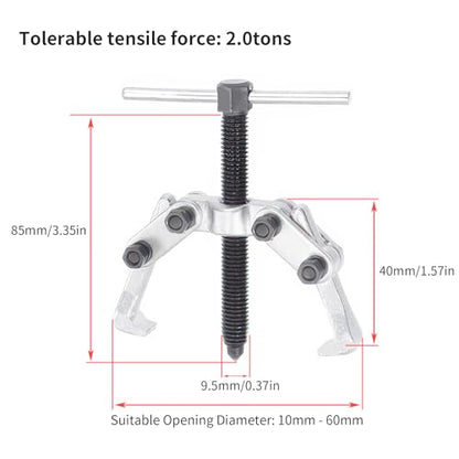 2 Jaw 2.25in/60mm Universal Bearing Gear Pullers - size: Mini 2Jaw 0.4-2.25 In