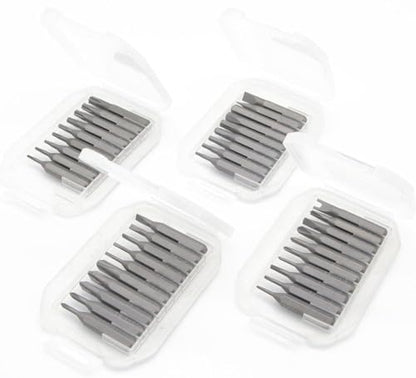 qiipii Precision S2 Steel 4mm screwdriver bit set 38pcs - Phillips 000 00 and more, Flathead, Torx 2 3 4 5 6, Torx Security, Pentalobem, Hex, Tri-Wing, Triangle, U-shaped Bits in Case Collection - color: 38 Bits
