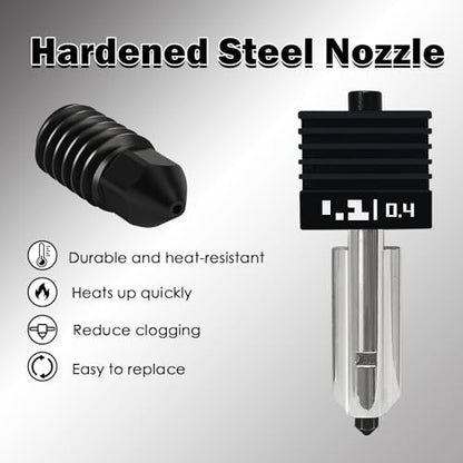 4 PCS 0.2/0.4/0.6MM P2S Hotend Kit for Bambu Lab X2D/H2D/H2S/H2C/A1/A1 Mini