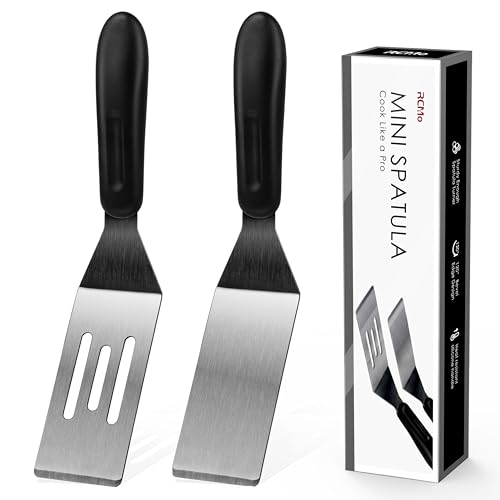 Small Spatula Mini Stainless Steel Serving Metal Spatula Set of 2 - color: Metal Small 2 PCS