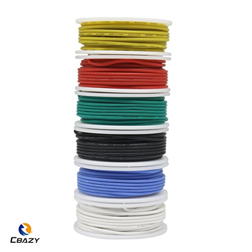 Silicone Wire Kit CBAZY Electric Wire Hook up Wire Kit (Solid Wire) 24 Gauge 6 Colors 26.2 feet Each Wires 24 AWG - color: silicone-soild-electrical wire, size: 24AWG