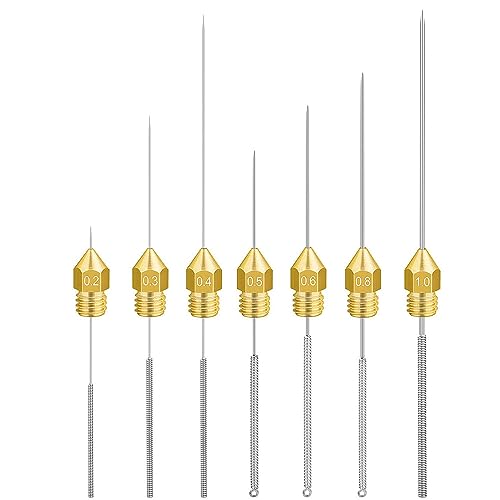 HiLetgo 10pcs/Lot Nozzle Cleaning Needles 3D Printer Parts 0.15 0.2 0.25 0.3 0.35 0.4 0.5 0.6 0.8 1.0mm Stainless Steel Nozzle Cleaning Needles Kit for Drills