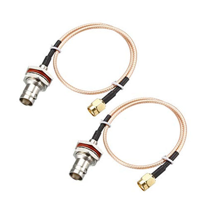 uxcell SMA Male to BNC Female Bulkhead RF Coaxial Cable RG316 Coax Cable 12 Inches 2pcs for Ham Radio,Audio to Antennas,Wireless LAN Devices