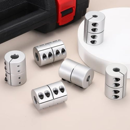 MECCANIXITY 2 Pcs 12 to 14mm Shaft Coupling 45mm Length 32 Diameter Clamp Shaft Coupler Aluminum Alloy Joint Connector Stepper Motor Coupler for 3D Printer CNC Machine DIY Encoder - size: 12 to 14mm