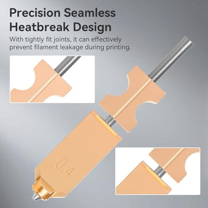 Upgraded 0.4mm AD5X Nozzle,Quick-Swap Copper Alloy Hardened Steel 3D Printer Nozzle Support High Flow Printing ONLY Compatible with Flashforge AD5X 3D Printer - color: 0.4MM