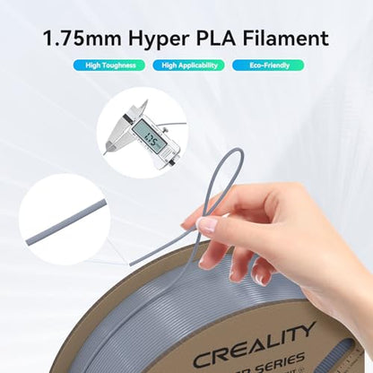 Creality Hyper PLA Filament 1.75mm, 30-600mm/s High Speed 3D Printer Filament, Dimensional Accuracy +/-0.02mm, Fit Most FDM 3D Printers, 4 Pack 1kg Spool(2.2lbs), Grey - color: Grey