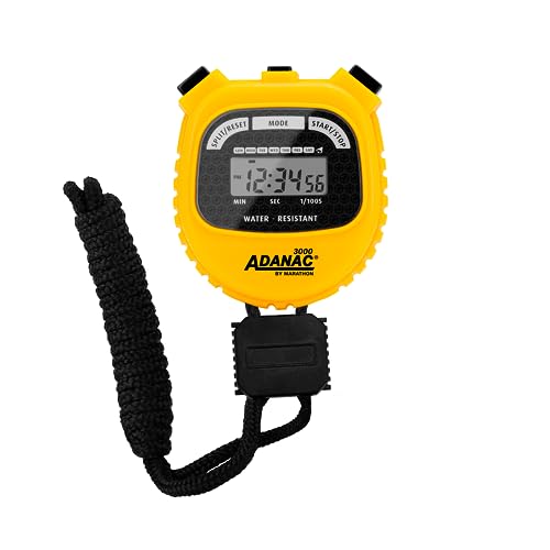 MARATHON Adanac 3000 Commercial Grade Digital Stopwatch Timer, Yellow - color: Yellow