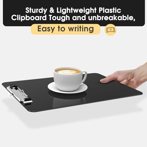 Plastic Clipboards, Black 8.5x11 Clip Board - color: Black