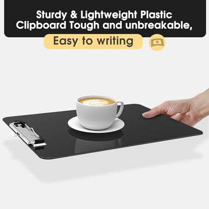 Plastic Clipboards, Black 8.5x11 Clip Board - color: Black