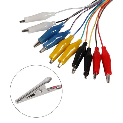 40PCS Alligator Clip to Male Jumper Wire Electrical Test Leads Jumper Wire Male Female to Alligator Clip Jumper for Arduino(30cm)