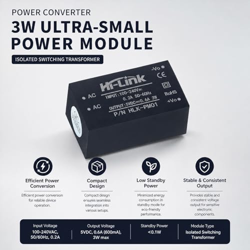 3-Pack AC to DC Power Converter Module, 100-240VAC to 5VDC