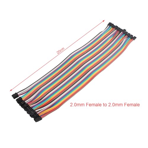 ZDE 200PCS 20cm 7.87inch Breadboard Jumper Wires Dupont Wires Female to Female, Male to Female, Male to Male, 2.0mm to 2.54mm, 2.0mm to 2.0mm Ribbon Cables Compatible with Arduino and Raspberry Pi - size: 20cm/7.87inch, style: 200pcs Assorted