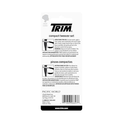 Trim Tweezer Duo, Professional Quality Slant & Point Tweezers for Brow Grooming, Stainless Steel, Removes Unwanted Hair, Easy To Grip, For Women & Men, 2 Piece Set (Pack of 2) - size: 2 Piece Set (Pack of 2)